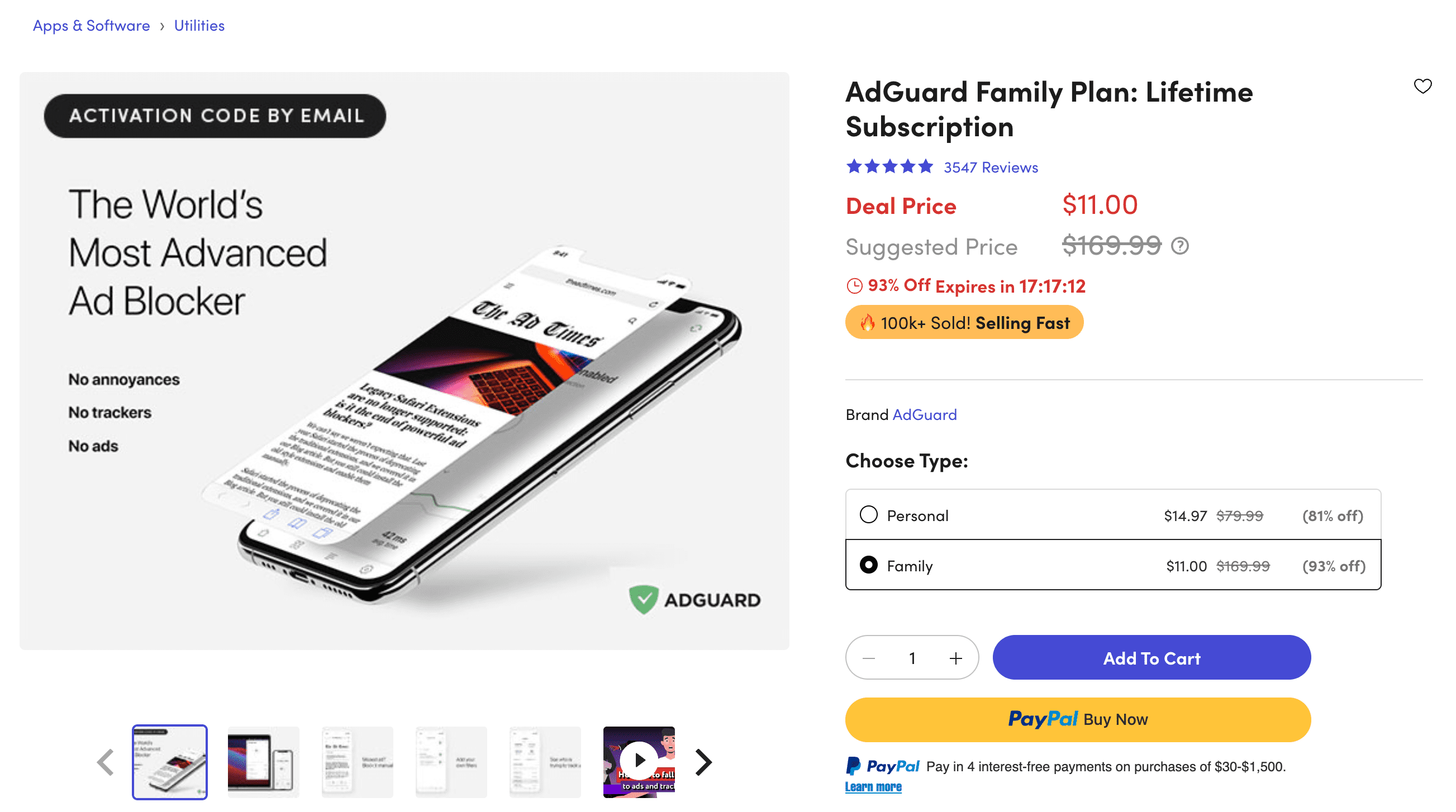 StackSocial AdGuard 家庭套餐终身许可史低价 StackSocial AdGuard 家庭套餐终身许可史低价