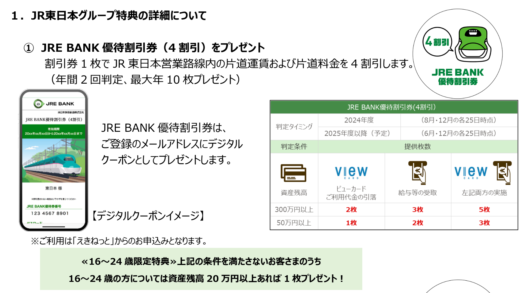 JR 东日本推出 JRE Bank 超豪华特典 JR 东日本推出 JRE Bank 超豪华特典