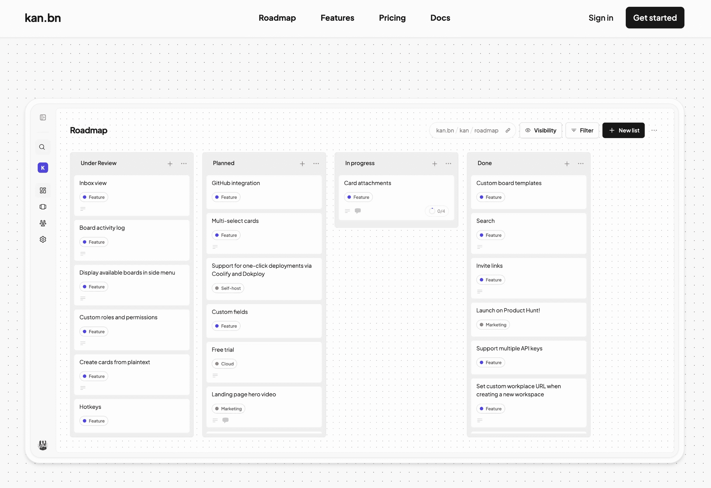 回归纯粹的看板工具：Kan.bn 介绍