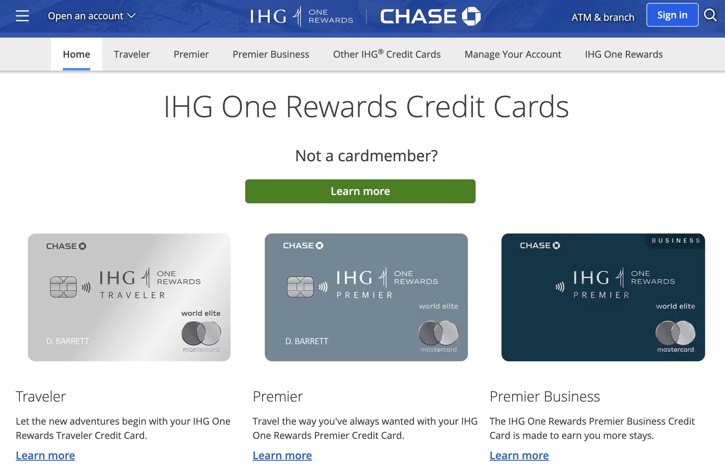 Chase IHG 信用卡(Chase IHG One Rewards Premier Credit Card)申请全流程 Chase IHG 信用卡(Chase IHG One Rewards Premier Credit Card)申请全流程